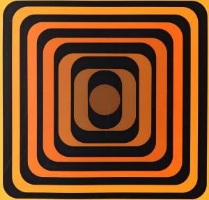 QUADRO DIPINTO SU CARTA, YVARAL – JEAN PIERRE VASARELY 1934-2002