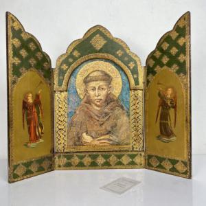 Icono religioso antiguo, Tríptico de San Francisco con Ángeles