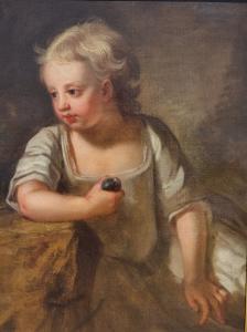 Ritratto di giovane bambina con frutto – Scuola veneta, metà XVIII secolo