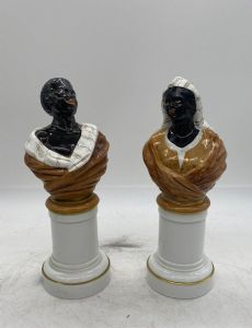 Due Teste Di Mori In Porcellana Stile Rococò - Spagna, Manifattura Royale, Anni '50