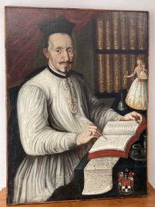 Antigua pintura al óleo sobre lienzo de la escuela napolitana Mazzagrugno 1765. Cm 102 x cm 77