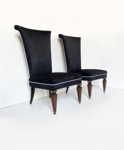 Sillones Decó - terciopelo negro