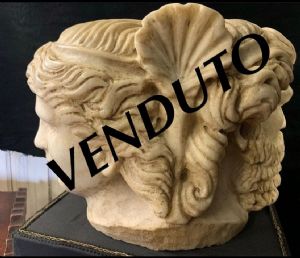 Jano bifronte en mármol de Carrara del siglo XVIII