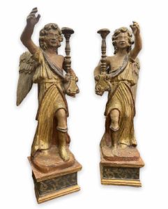 Pareja de ángeles candelabros