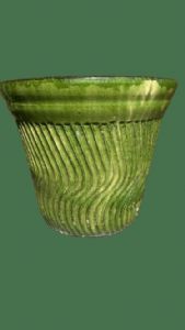 Vaso in terracotta smaltato verde