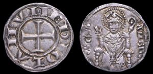 Ambrosino de plata de Milán de la segunda mitad del siglo XIII