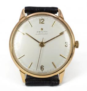 OROLOGIO DA POLSO ZENITH AUTOMATICO BUMPER IN ORO 18K, ANNI 50