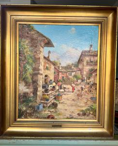 Carl Bowedt (1889-1972) Vista de un Pueblo