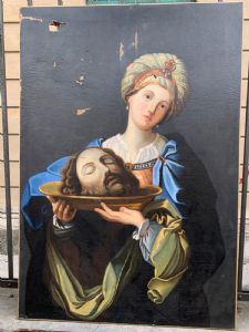 Pintura al óleo sobre lienzo del siglo XIX de 110 x 90 cm que representa a Salomé.