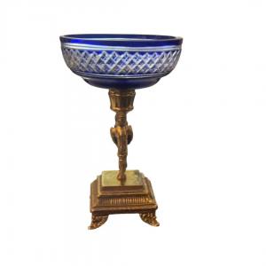  ALZATINE IN CRISTALLO E BRONZO DORATO ANNI '60