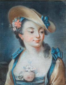 Tomaso Bugoni,(Venezia, ? – 1767) Ritratto di ragazza con cappello