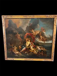 Dipinto, raffigurante capriccio con figure