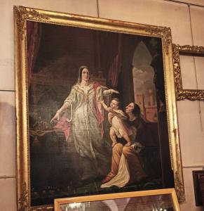 Pelagio Palagi (1775-1860). Coronación de Federico II de Suabia, con su madre Constanza de Altavilla. La corona aún se conserva en Palermo. Medidas: 270 cm de alto x 180 cm de ancho.