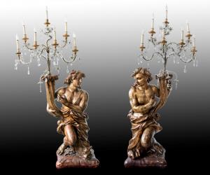 Escultor italiano del siglo XVII, par de candelabros