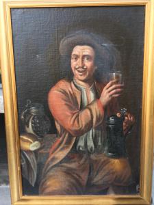 Pintura flamenca al óleo sobre lienzo del siglo XVIII.