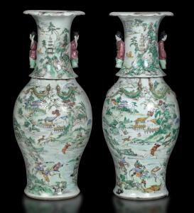 Par de raros jarrones de porcelana, Dinastía Qing, época Daoguang (1821-1850)