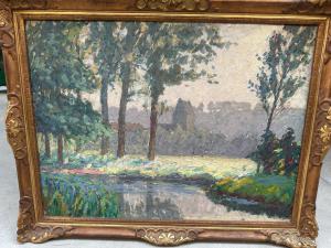Dipinto con paesaggio