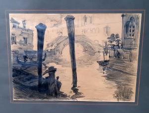 Vista de Venecia por Attilio Calzavara