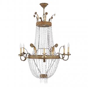 Lampadario Impero a Sei Fiamme Primi Decenni 1800
