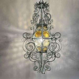 Farol de Hierro Forjado de Principios del Siglo XX