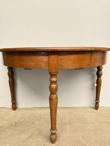 Antica console mezzaluna in castagno Luigi Filippo, metà '800, 71x106x52 cm, Umbria