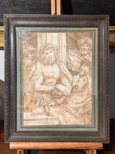 Hecce Homo, Incisione o disegno del XVII sec. (Inv. Correggio, Dis. Agostino Carracci) (375 x 270mm)