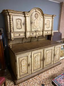 Grande credenza doppio corpo o sacrestia laccata 220x97x210h