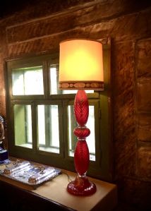  LAMPADA O PIANTANA IN VETRO DI MURANO DA APPOGGIO - ROSSO VENEZIA