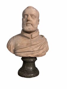 Busto in marmo bianco di Carrara raffigurante Cosimo I dè Medici