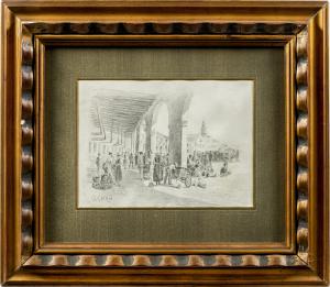 Guglielmo Ciardi (Venecia 1842 - Venecia 1917) - Mercado de Badoere.