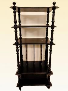 Etagere libreria francese del 1800 in legno ebanizzato porta musica