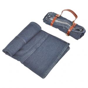 Mantel o plaid de denim con portaplaid de cuero - B/1440 + B/322 -