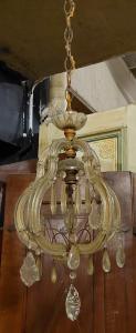LAMP222 - Lampadario con cristalli, epoca '900, cm circonf. 30 x H 90