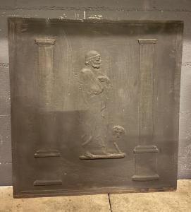 P119 - Placa que representa al filósofo Diógenes, en hierro fundido, época del siglo XIX, medidas cm L 64 x H 67