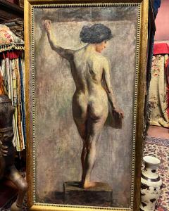 Dipinto nudo di donna anni ‘20.  H 218 cm  x 118 cm. 