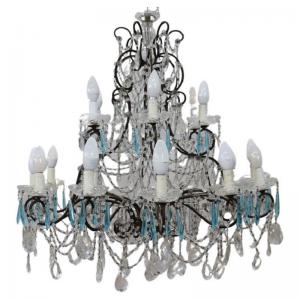 Lampadario antico in cristallo grandi dimensioni primi decenni sec XX 18 luci PREZZO TRATTABILE