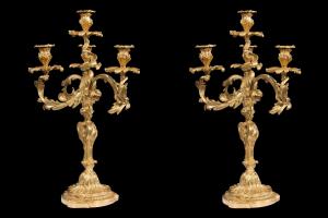Par de candelabros Luis XV
