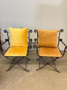 Coppia di poltrone in ferro battuto classiche XX sec 96x74x55cm