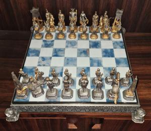 Tablero de ajedrez. Egipcios contra el Imperio Romano (Batalla de Accio).