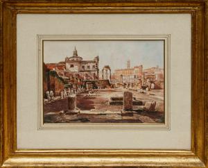 Stefano Donadoni (Somasca, BG, 1844 – Roma, 1911), Vista del Campidoglio desde el Foro