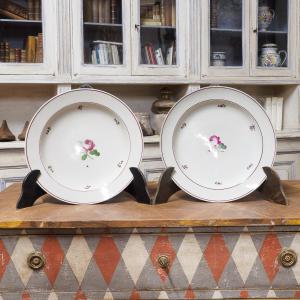 Par de platos con decoración floral