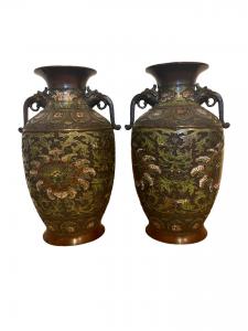 Par de Jarrones Cloisonné Meiji