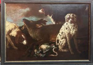 Brandi Domenico 1684-1736, Cani da caccia e cervo
