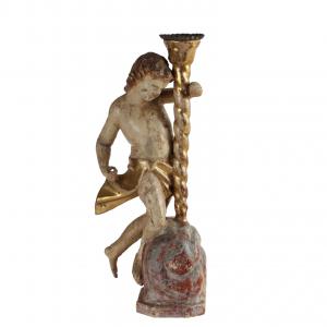 Putto Reggi Torcia Italia XVIII Secolo