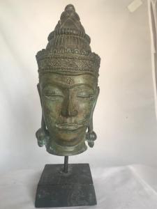 BUDDHA -TESTA IN BRONZO SEC.XIX