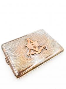 Scatoletta portasigarette in argento, Cigarette case in silver 