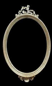 ORIGINALE CORNICE OVALE LEGNO SAGOMATA ANTICA DEL 700 ARGENTO