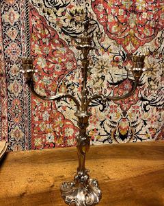 Candelabro de Sheffield de cuatro luces. Siglo XIX.