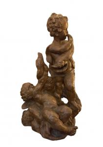 Putti con cisne, terracota
