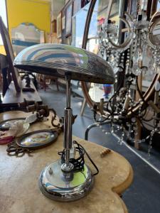 Lámpara de mesa de latón niquelado Giovanni Michelucci para Lariolux, 1950 44 cm